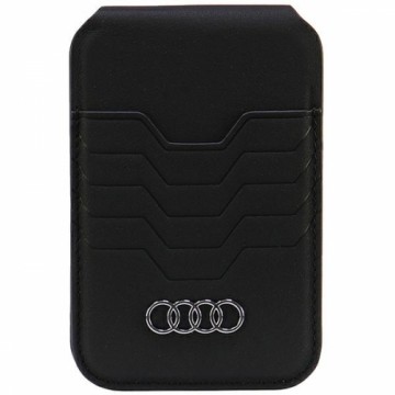 Audi Leather Wallet Card Slot Stand czarny|black MagSafe AU-MSCH-GT|D3-BK