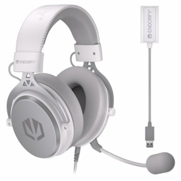 Headphones with Microphone Endorfy VIRO Plus USB Onyx White