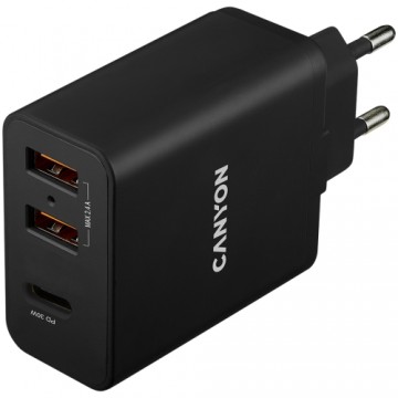 CANYON charger H-08 PD 30W USB-C 2USB-A Black