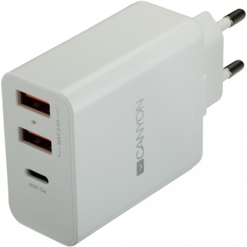 CANYON charger H-08 PD 30W USB-C 2USB-A White