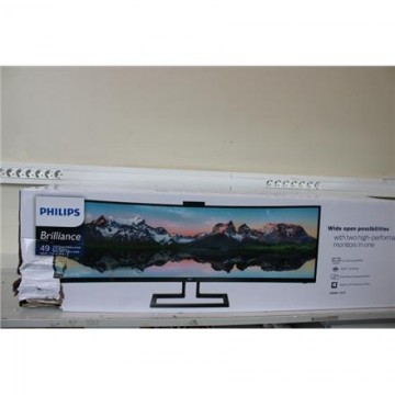 SALE OUT. Philips 499P9H/00 48,8" (124 cm) VA/32:9, 5120 x 1440, 450 cd/m2/ HDMI, USB/ Black, DAMAGED PACKAGING | SuperWide curved LCD display | 499P9H/00 | 48.8 " | VA | Dual QHD | 32:9 | 70 Hz | 5 ms | 5120 x 1440 pixels | 450 cd/m² | Headphone out | HD