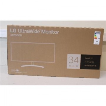 SALE OUT. LG 34WK95UP-W 34" IPS/5120X2160/21:9/5ms/HDMI,DisplayPort,USB/White, DAMAGED PACKAGING, SCRATCHED ON BACK | Monitor | 34WK95UP-W | 34 " | IPS | WUHD | 21:9 | 60 Hz | 5 ms | 5120 x 2160 | 450 cd/m² | HDMI ports quantity 2 | DAMAGED PACKAGING, SCR