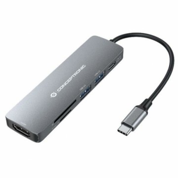 USB Centrmezgls Conceptronic 110517507201 Pelēks