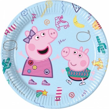 Šķīvji papīra Peppa Pig 23cm 8gab.