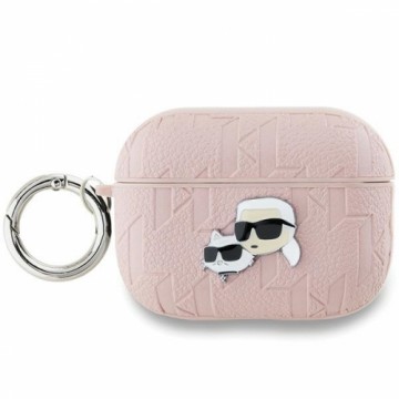 Karl Lagerfeld KLAP2PGKCPP AirPods Pro 2 (2022|2023) cover różowy|pink Monogram Karl & Choupette Head