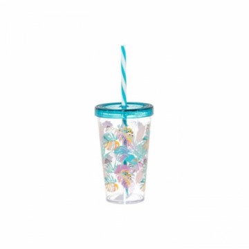 Glāze ar salmiņu un vāku toucan 660ml