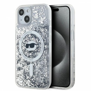 Karl Lagerfeld KLHMP15SLGCHSGH iPhone 15 | 14 | 13 6.1" hardcase transparent Liquid Glitter Choupette Head Magsafe