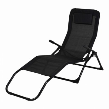 Sun-lounger Ambiance Black Foldable (Refurbished B)