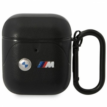 BMW BMA222PVTK AirPods 1|2 cover czarny|black Leather Curved Line