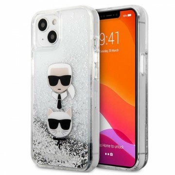 Karl Lagerfeld KLHCP13SKICGLS iPhone 13 mini 5,4" srebrny|silver hardcase Liquid Glitter Karl&Choupette Head
