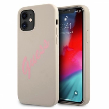 Guess Silicone Vintage Pink Script Case for iPhone 12 mini 5.4 Grey