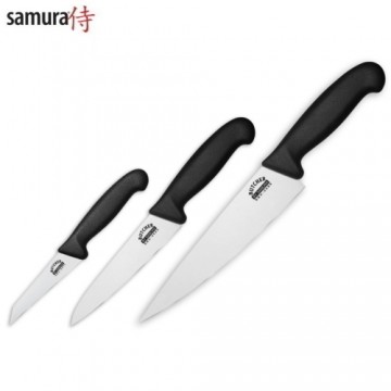 Samura Butcher 3 Virtuves naži: dārzeņu 91mm Universāls 150mm Šefa 200mm no AUS 8 Japāņu tērauda 58 HRC