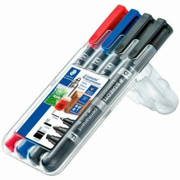 Flomasteru Komplekts Staedtler 348-SWP4 Permanents Ar diviem galiem Daudzkrāsains (4 gb.) (Atjaunots A)