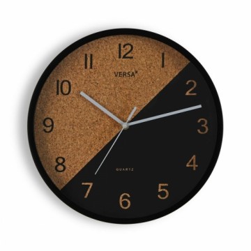 Sienas pulkstenis Versa Melns Plastmasa 4,5 x 30 x 30 cm