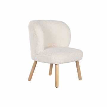 Armchair Home ESPRIT White Natural Polyester Wood 61 x 58 x 68 cm