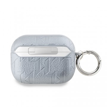 Karl Lagerfeld PU Embossed Karl Head Case for AirPods 3 Silver