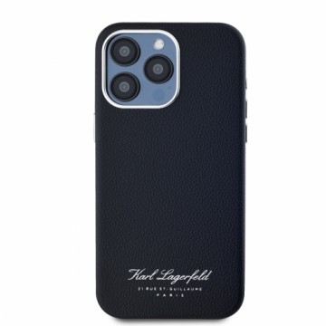 Karl Lagerfeld Grained PU Hotel RSG Case for iPhone 15 Pro Black