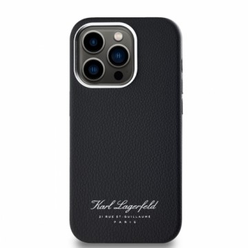 Karl Lagerfeld Grained PU Hotel RSG Case for iPhone 14 Pro Max Black