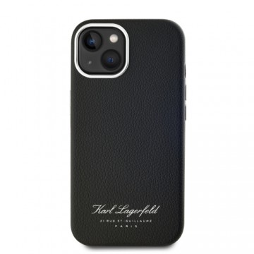 Karl Lagerfeld Grained PU Hotel RSG Case for iPhone 14 Black