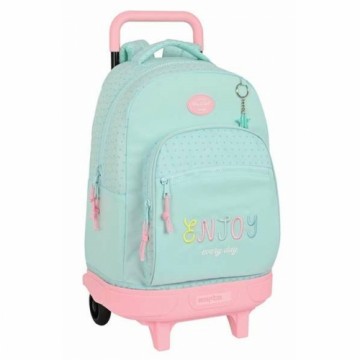 School Rucksack with Wheels BlackFit8 Enjoy Green 33 x 45 x 22 cm