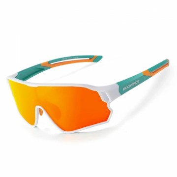 Rockbros 14110009003 photochromic cycling glasses for children 8-14 years old - green and white