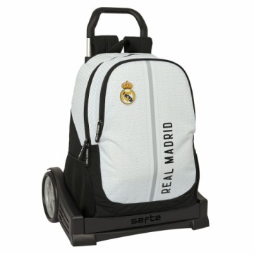 Skolas mugursoma ar riteņiem Real Madrid C.F. 24/25 Balts Pelēks 32 x 44 x 16 cm