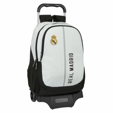 Skolas mugursoma ar riteņiem Real Madrid C.F. 24/25 Balts Pelēks 32 x 44 x 16 cm