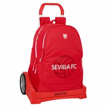 Sevilla FÚtbol Club Skolas mugursoma ar riteņiem Sevilla Fútbol Club Sarkans 32 x 44 x 16 cm