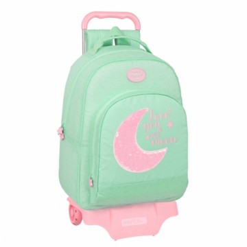 Школьный рюкзак с колесиками BlackFit8 Moon Зеленый 32 x 42 x 15 cm