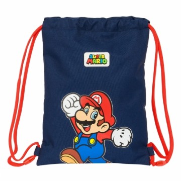 Backpack with Strings Super Mario World Navy Blue 26 x 34 x 1 cm