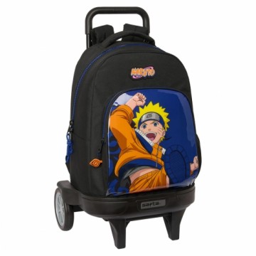 School Rucksack with Wheels Naruto Ninja Blue Black 33 x 45 x 22 cm