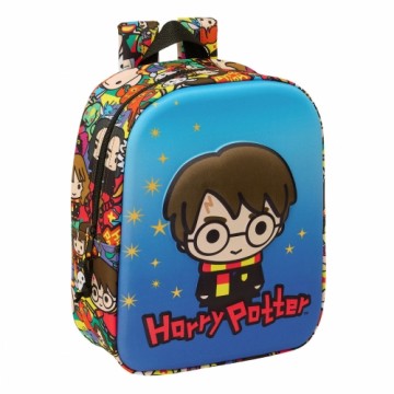 School Bag Harry Potter Blue Multicolour 22 x 27 x 10 cm 3D