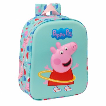 Школьный рюкзак Peppa Pig Зеленый Розовый 22 x 27 x 10 cm 3D