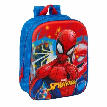 Школьный рюкзак Spider-Man Красный Тёмно Синий 22 x 27 x 10 cm 3D