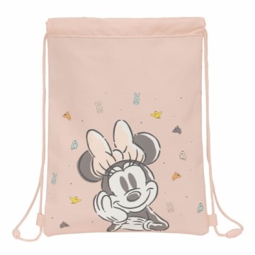 Backpack with Strings Minnie Mouse Baby Pink 26 x 34 x 1 cm