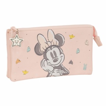 Тройной пенал Minnie Mouse Baby Розовый 22 x 12 x 3 cm