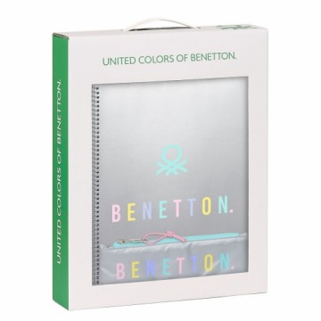 Stationery Set Benetton Silver Silver A4 3 Pieces
