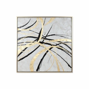 Painting Home ESPRIT White Golden Abstract Modern 131 x 4 x 131 cm