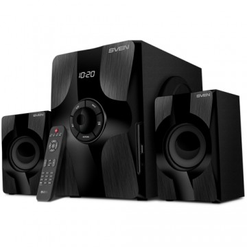 2.1 speakers SVEN MS-315, black, Bluetooth, FM, USB, Display, RC unit, power output 20W+2x13W (RMS)