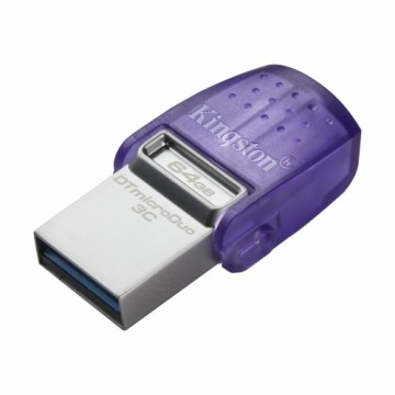 USB Zibatmiņa Kingston microDuo 3C 64 GB Violets (1 gb.)