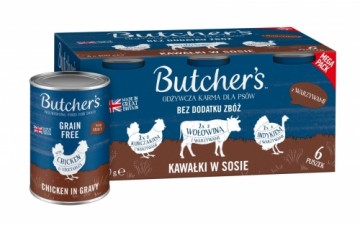 BUTCHER'S Original Mega pack mix with vegetables in gravy- wet dog food - 6 x 400g