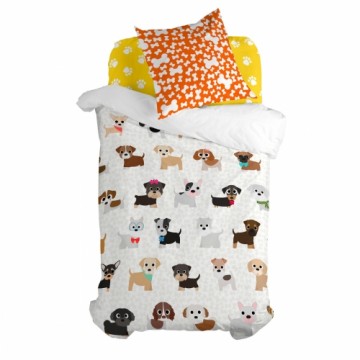 Duvet cover set HappyFriday Mr Fox Dogs Multicolour Single 2 Pieces