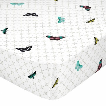 Fitted sheet HappyFriday Birds of paradise Multicolour 180 x 200 x 32 cm