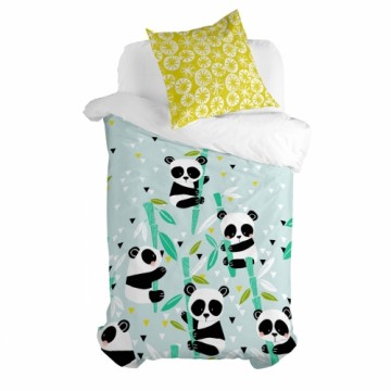 Комплект чехлов для одеяла HappyFriday Moshi Moshi Panda Garden Blue Синий 80 кровать 2 Предметы