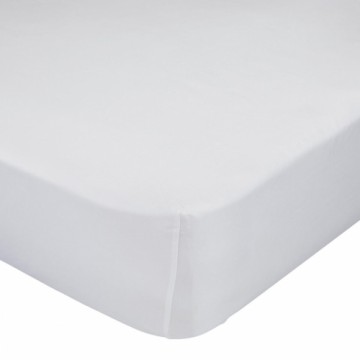 Fitted bottom sheet HappyFriday Basic White 105 x 200 x 32 cm