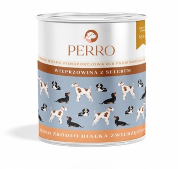 PERRO Pork with celery - wet dog food - 850g