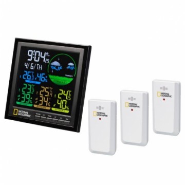 NATIONAL GEOGRAPHIC VA colour LCD Weather Station incl. 3 Sensors