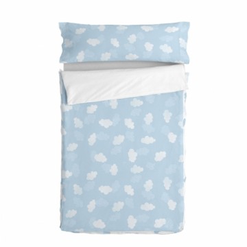 Quilted Zipper Bedding HappyFriday Basic Clouds Blue 90 x 200 cm