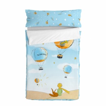 Gultas veļa ar rāvējslēdzēju un segu HappyFriday Le Petit Prince Montgolfiere Daudzkrāsains 105 x 200 cm