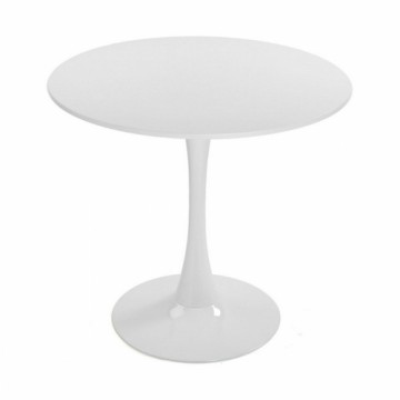 Table Circular White Metal MDF Wood (80 x 73 x 80 cm)